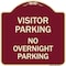 Signmission Visitor Parking Visitor Parking No Overnight Parking Heavy-Gauge Alum Sign, 18" x 18", BU-1818-22726 A-DES-BU-1818-22726 - alternate 1